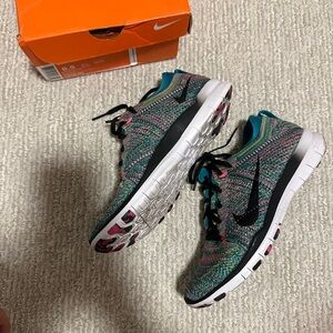 Nike Free Run Flyknit 2.0 multi-colour trainers 6.5